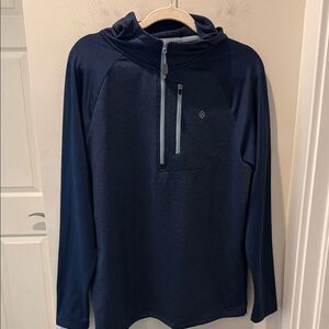 Aspen Navy Blue Quarter Zip Pullover Hoodie size medium